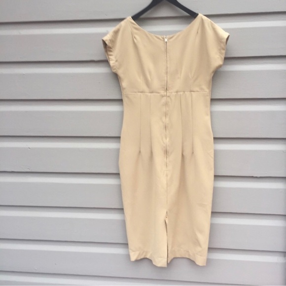 Beige Pencil Dress Tatyana Bettie Page 50’s Pin-Up - Picture 4 of 8